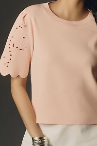 Maeve Scalloped Twofer Sweater Tee