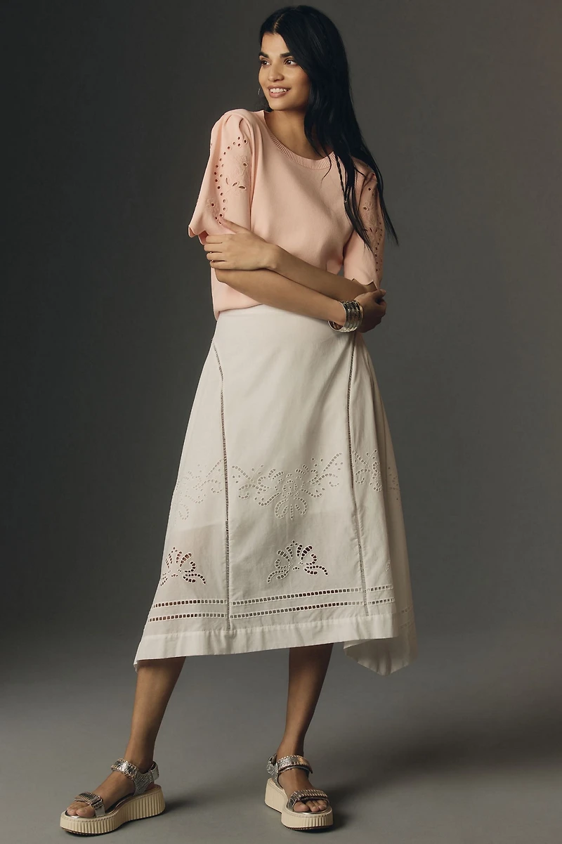 Maeve Scalloped Twofer Sweater Tee
