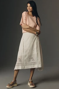 Maeve Scalloped Twofer Sweater Tee