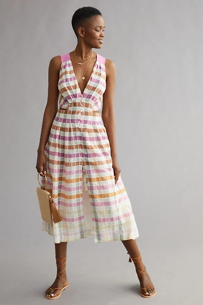 Maeve Ombre Plaid Midi Sundress