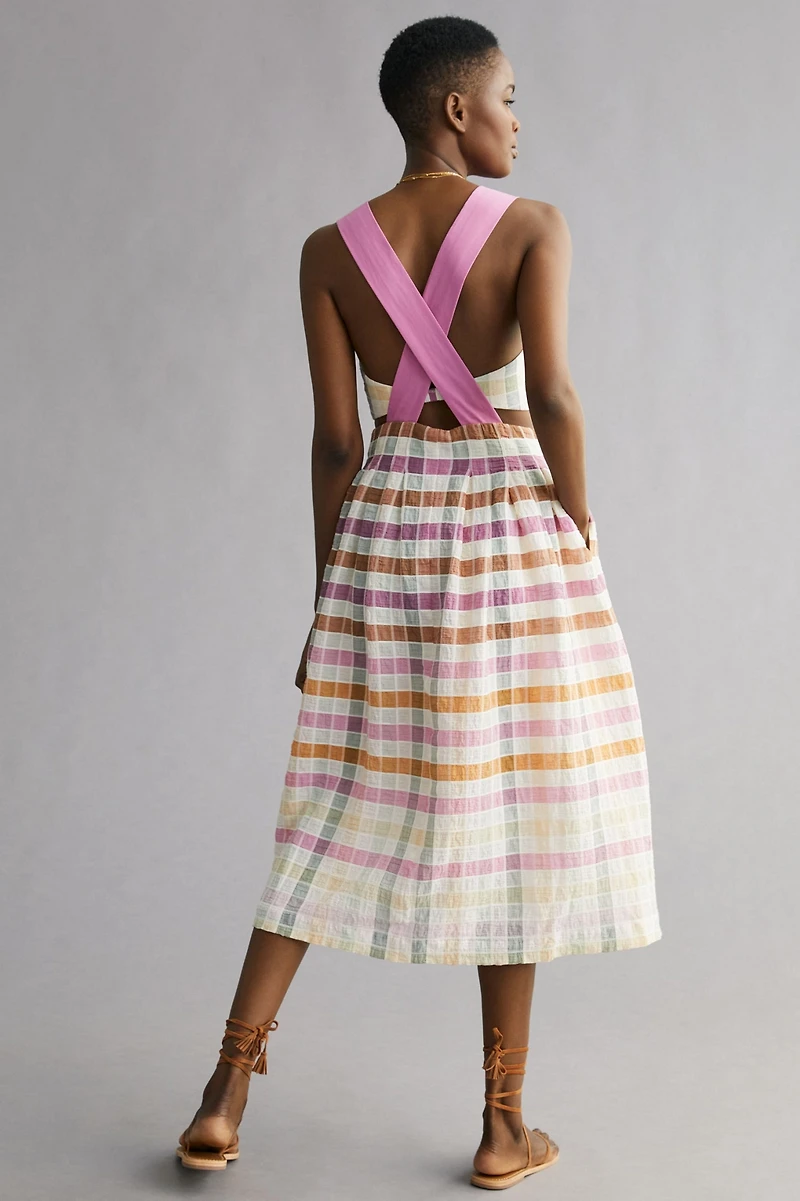 Maeve Ombre Plaid Midi Sundress