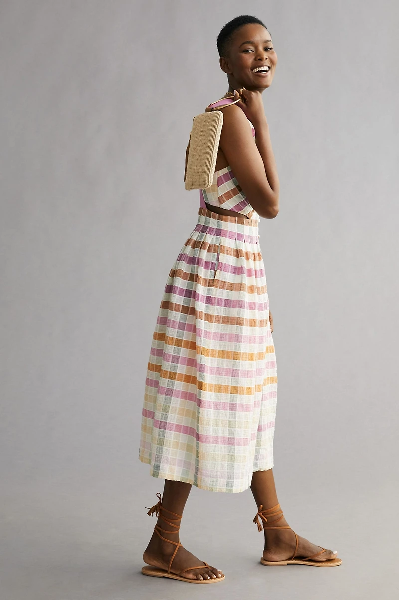 Maeve Ombre Plaid Midi Sundress