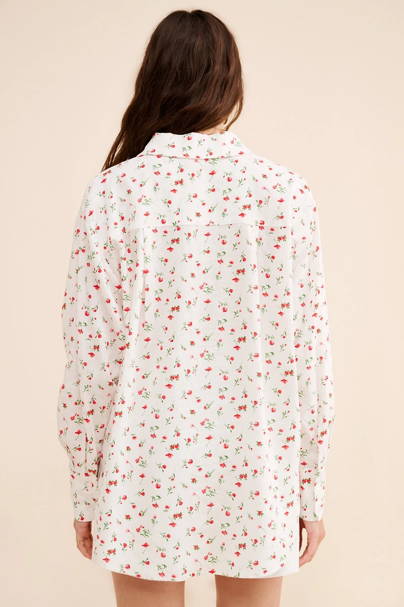 WAYF Linen Floral Buttondown Shirt