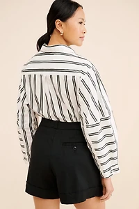 Maeve The Avery Pleated Trouser Shorts: Cuffed Edition