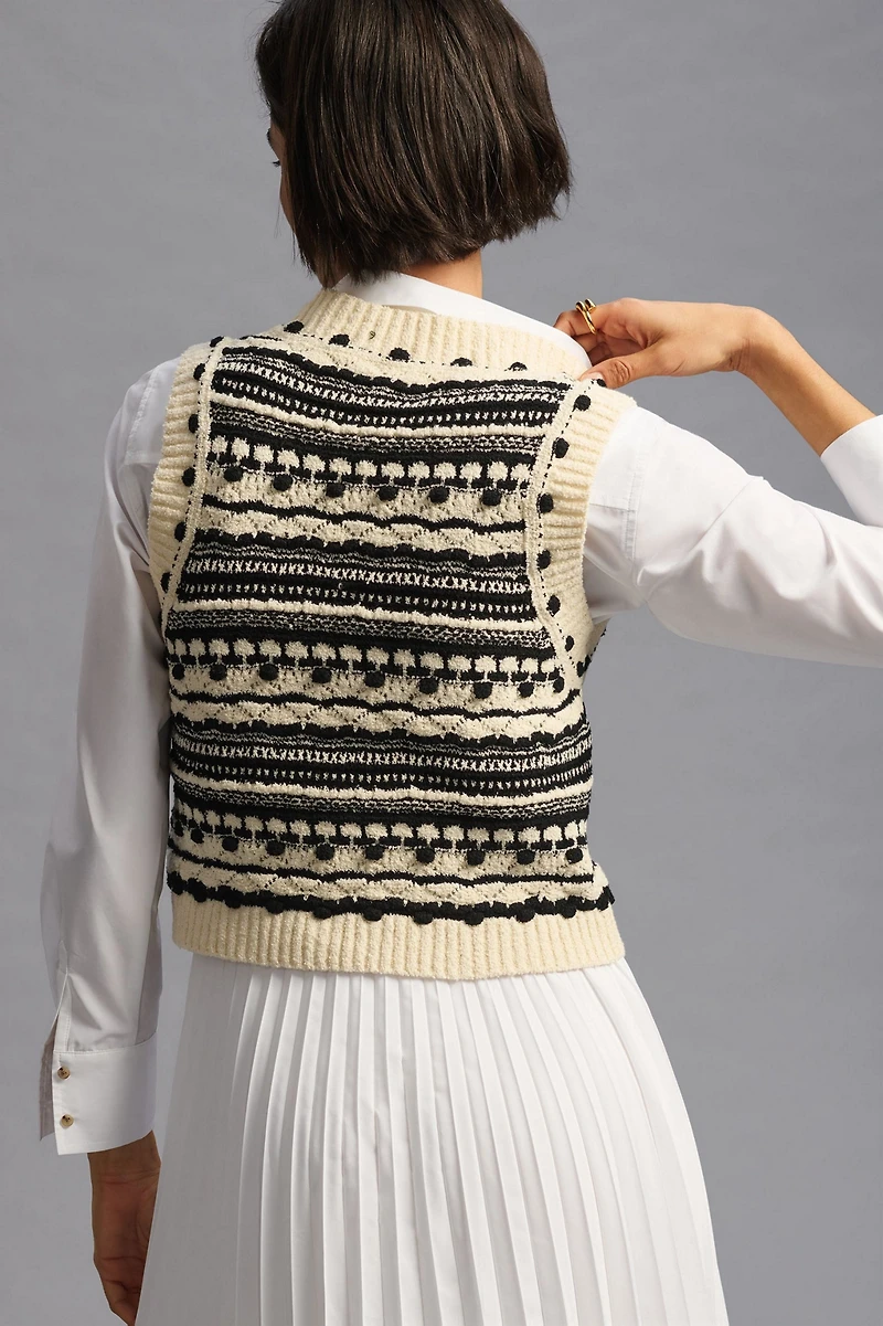 Pilcro V-Neck Cropped Sweater Vest