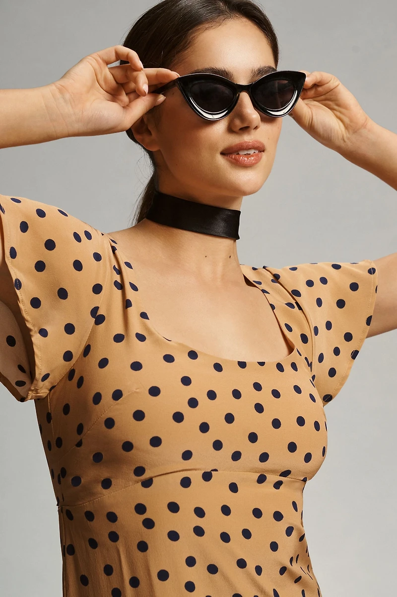 Maeve Silk Scoop-Neck Dress