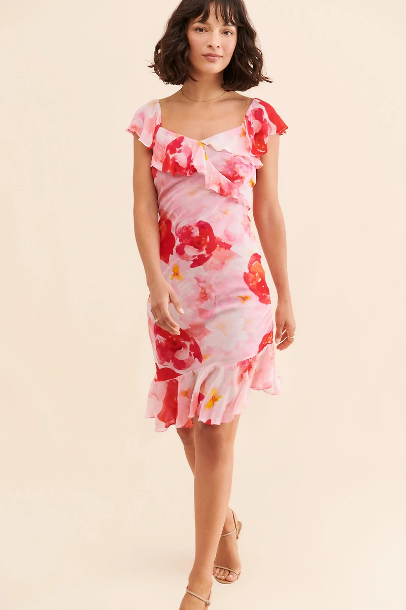 Summer Away Rose Print Dress