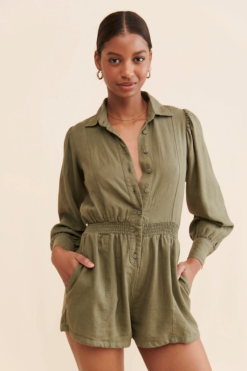 WeWoreWhat Button-Up Romper