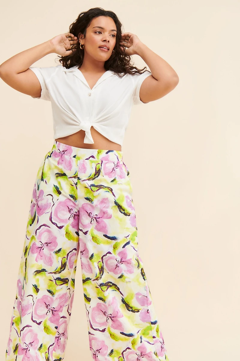 Eloquii Wide Leg Printed Pants