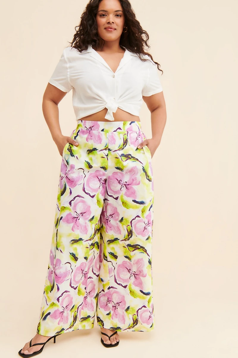 Eloquii Wide Leg Printed Pants