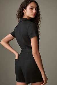 Maeve Short-Sleeve Wrap Romper