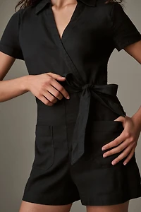 Maeve Short-Sleeve Wrap Romper