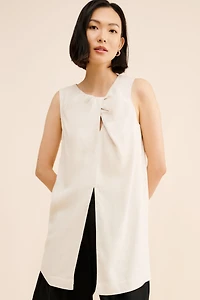 Sunday Brooklyn Linen Blend Twist Tunic Top