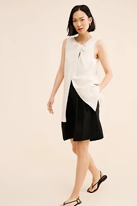 Sunday Brooklyn Linen Blend Twist Tunic Top