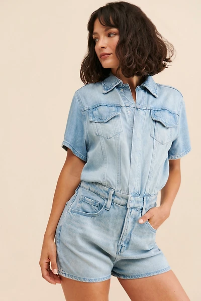 Good American Weightless Denim Romper