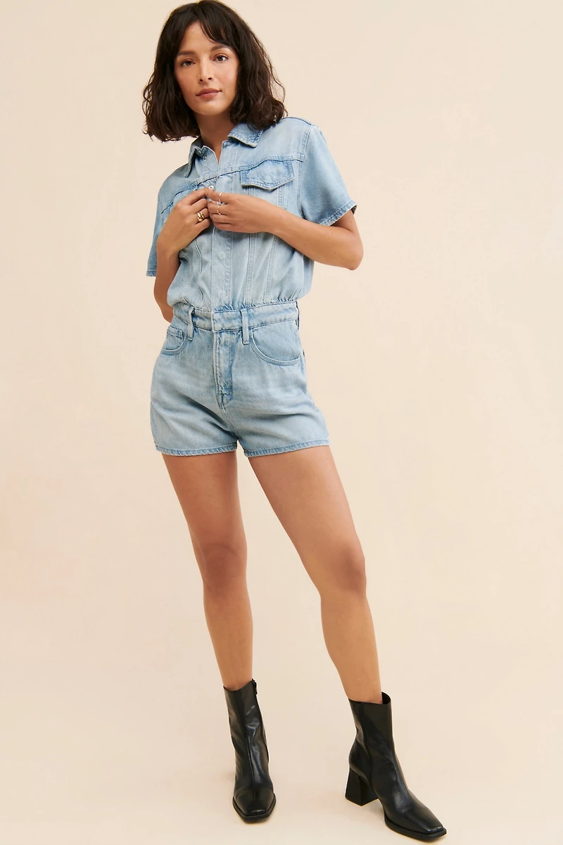Good American Weightless Denim Romper