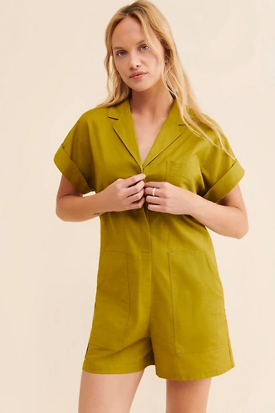 Mare Collared Short Sleeve Playsuit