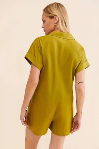 Mare Collared Short Sleeve Playsuit