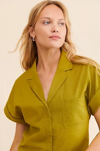 Mare Collared Short Sleeve Playsuit