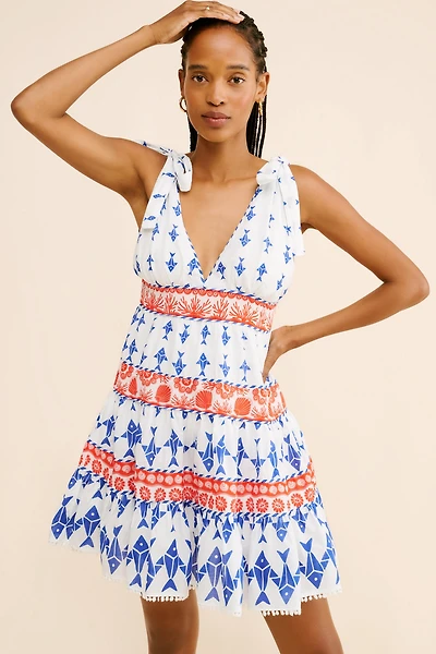 FARM Rio Fishes Tiered Mini Dress