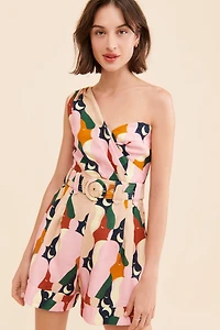 FARM Rio The Kiss Multicolor One Shoulder Romper