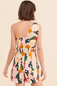 FARM Rio The Kiss Multicolor One Shoulder Romper