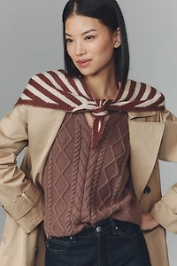 Damson Madder Stripe Triangle Scarf