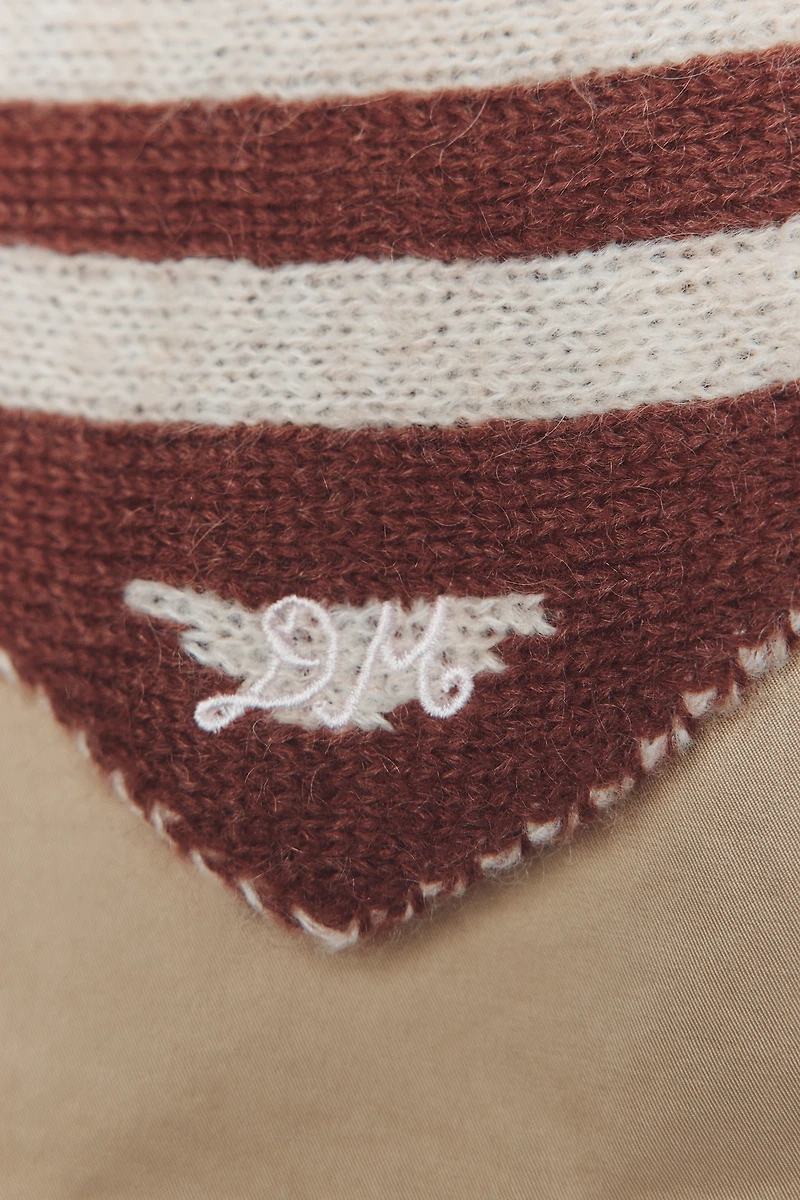 Damson Madder Stripe Triangle Scarf