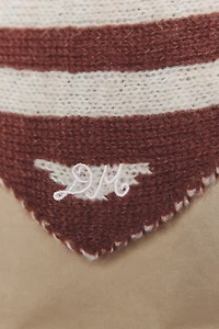 Damson Madder Stripe Triangle Scarf