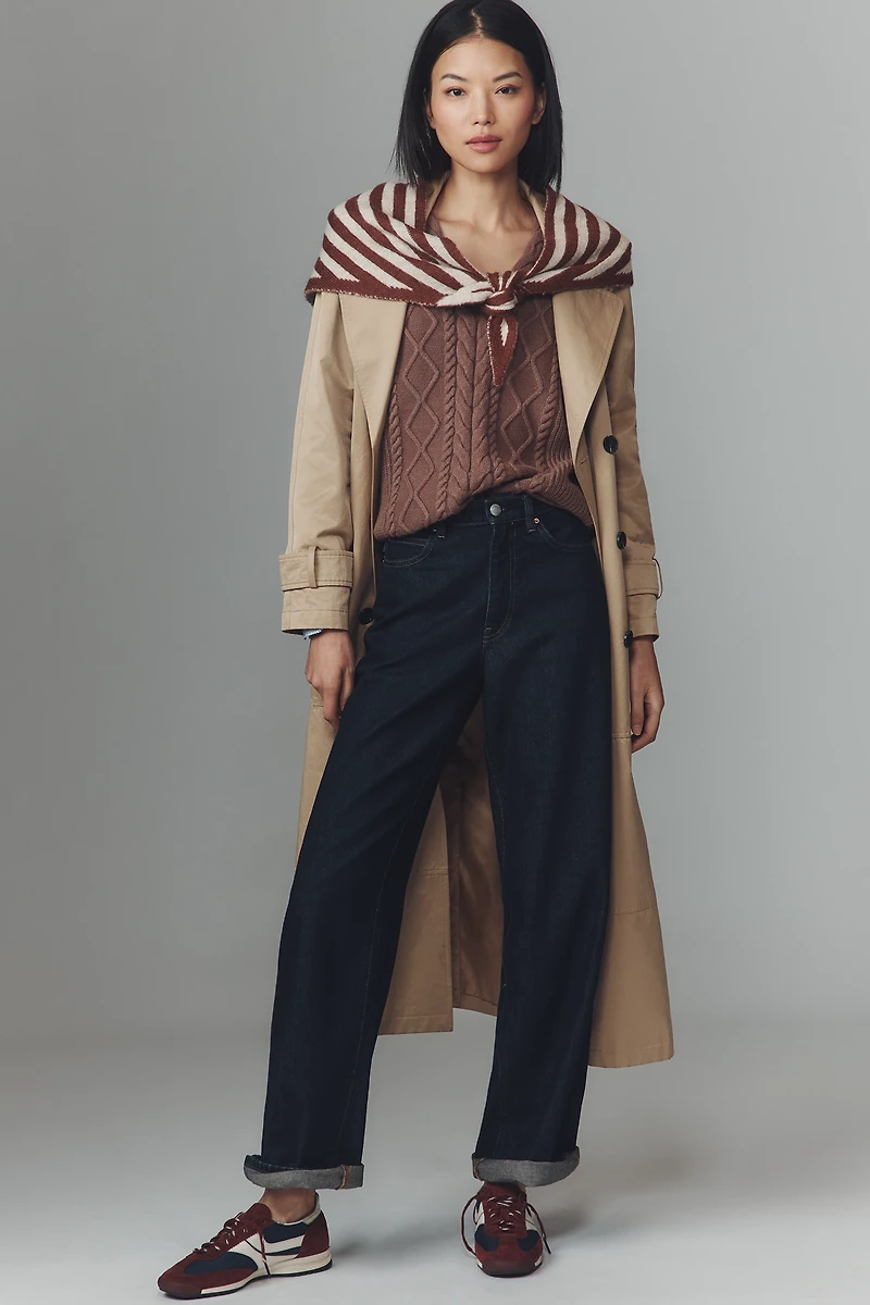 Damson Madder Stripe Triangle Scarf