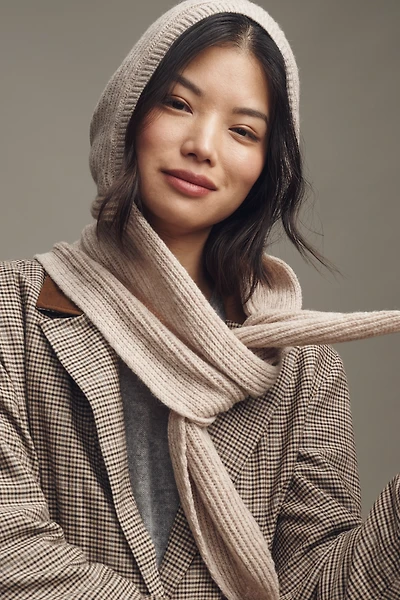 Damson Madder Tie-Front Wool Hood