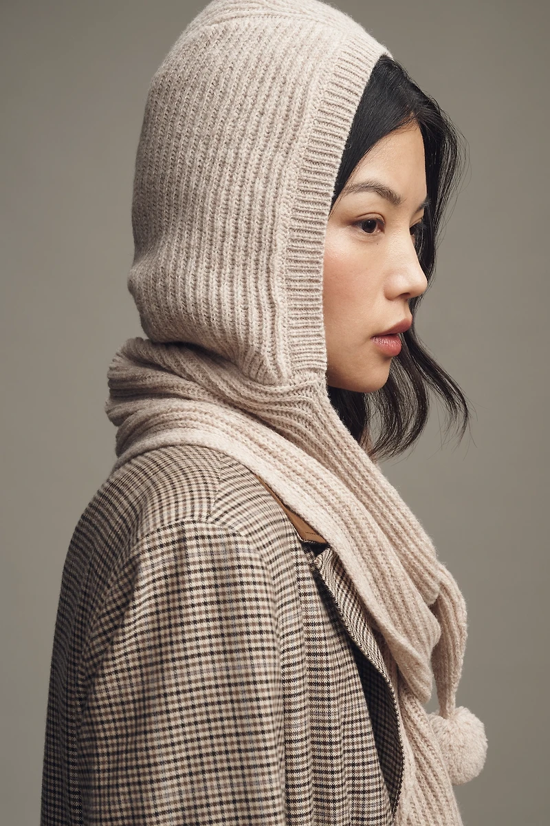 Damson Madder Tie-Front Wool Hood