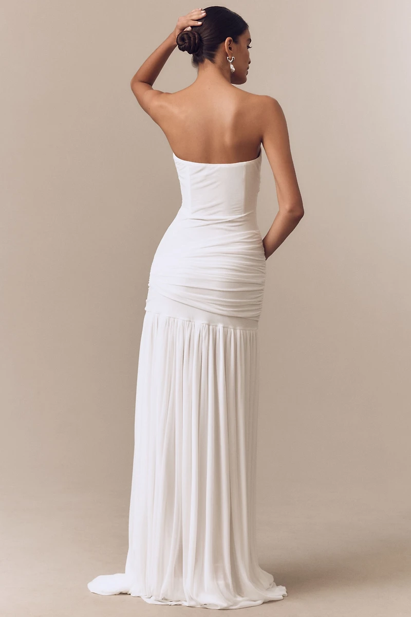 MISHA Ember Strapless Wrapped Drop-Waist Maxi Dress