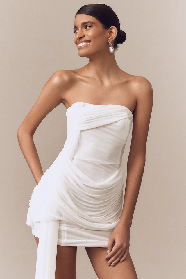MISHA Ember Strapless Wrapped Stretch Jersey Drop-Waist Maxi Dress | Hawthorn Mall MISHA Ember Strapless Wrapped Stretch Jersey Drop-Waist Maxi Dress | Hawthorn Mall