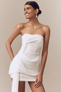 MISHA Ember Strapless Wrapped Mini Dress