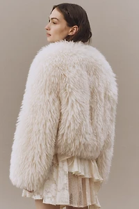 APPARIS Lillet Shag Faux Fur Bomber Jacket