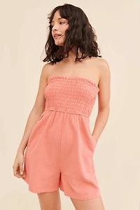Pilcro Sleeveless Smocked Romper