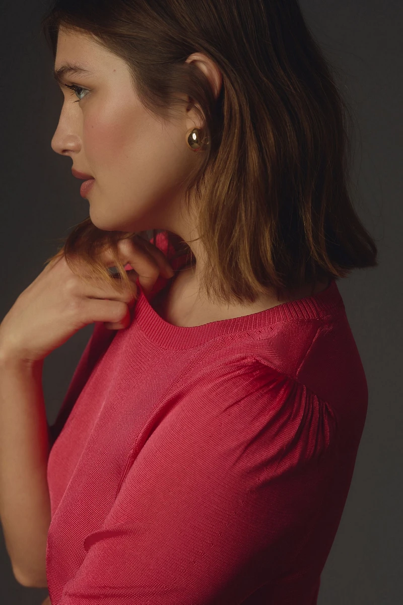 Maeve Sheer Crew Sweater Tee