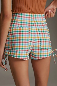 Maeve Gingham Micro Mini Shorts