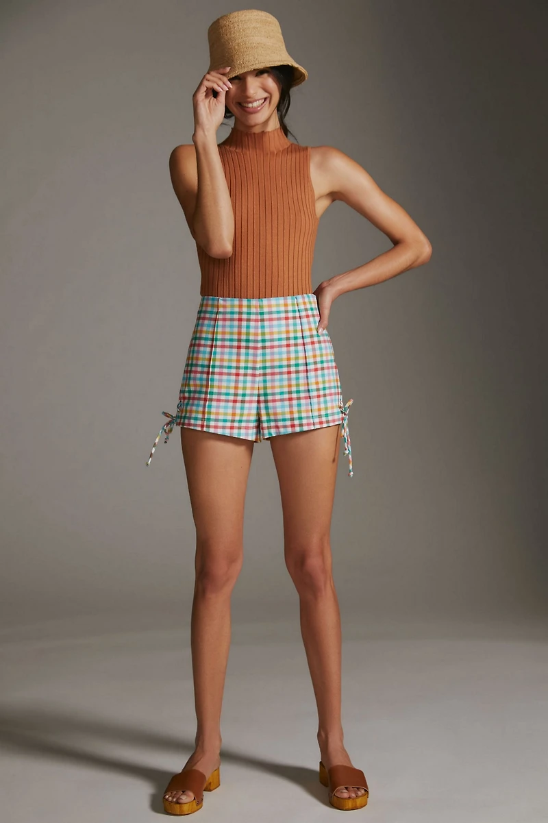 Maeve Gingham Micro Mini Shorts