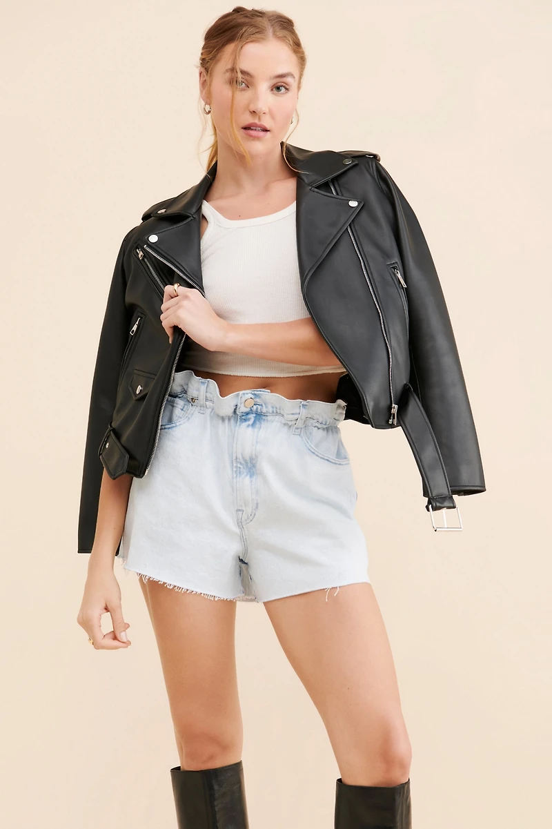 Good American Paperbag Cutoff Shorts