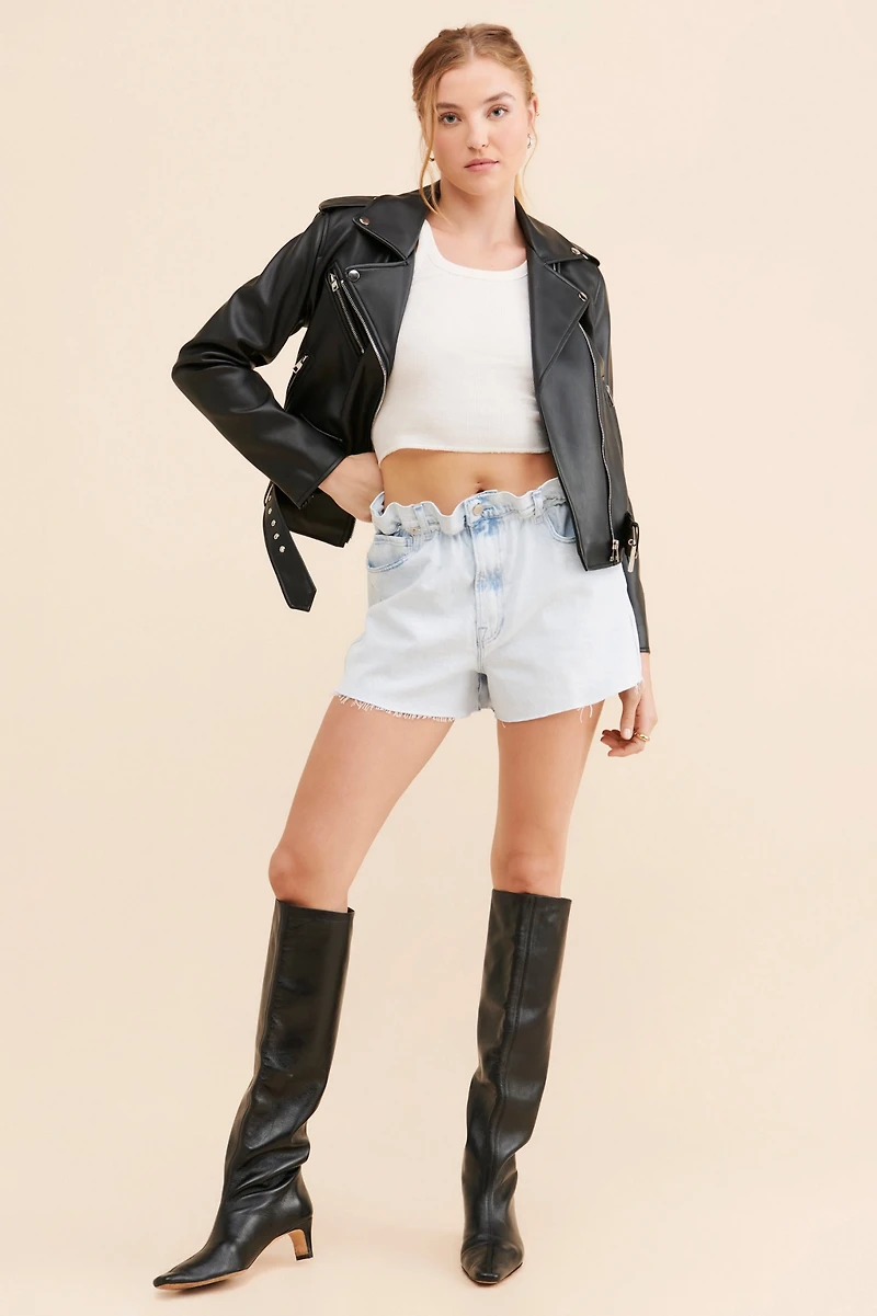 Good American Paperbag Cutoff Shorts
