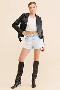 Good American Paperbag Cutoff Shorts