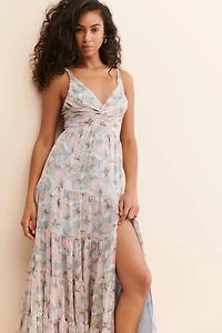 ASTR the Label Floral Twist-Front Maxi Dress