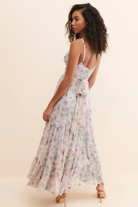 ASTR the Label Floral Twist-Front Maxi Dress