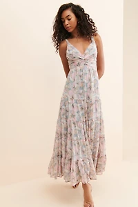 ASTR the Label Floral Twist-Front Maxi Dress