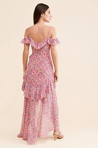 ASTR the Label Ruffle High-Low Maxi Dress