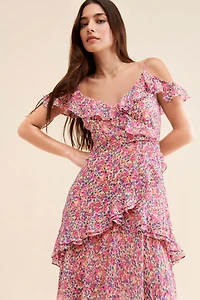 ASTR the Label Ruffle High-Low Maxi Dress