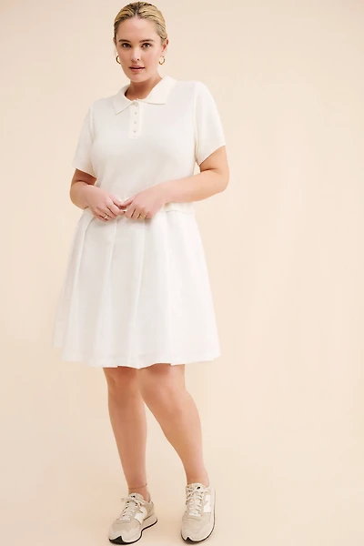 Flat White Twofer Tennis Dress