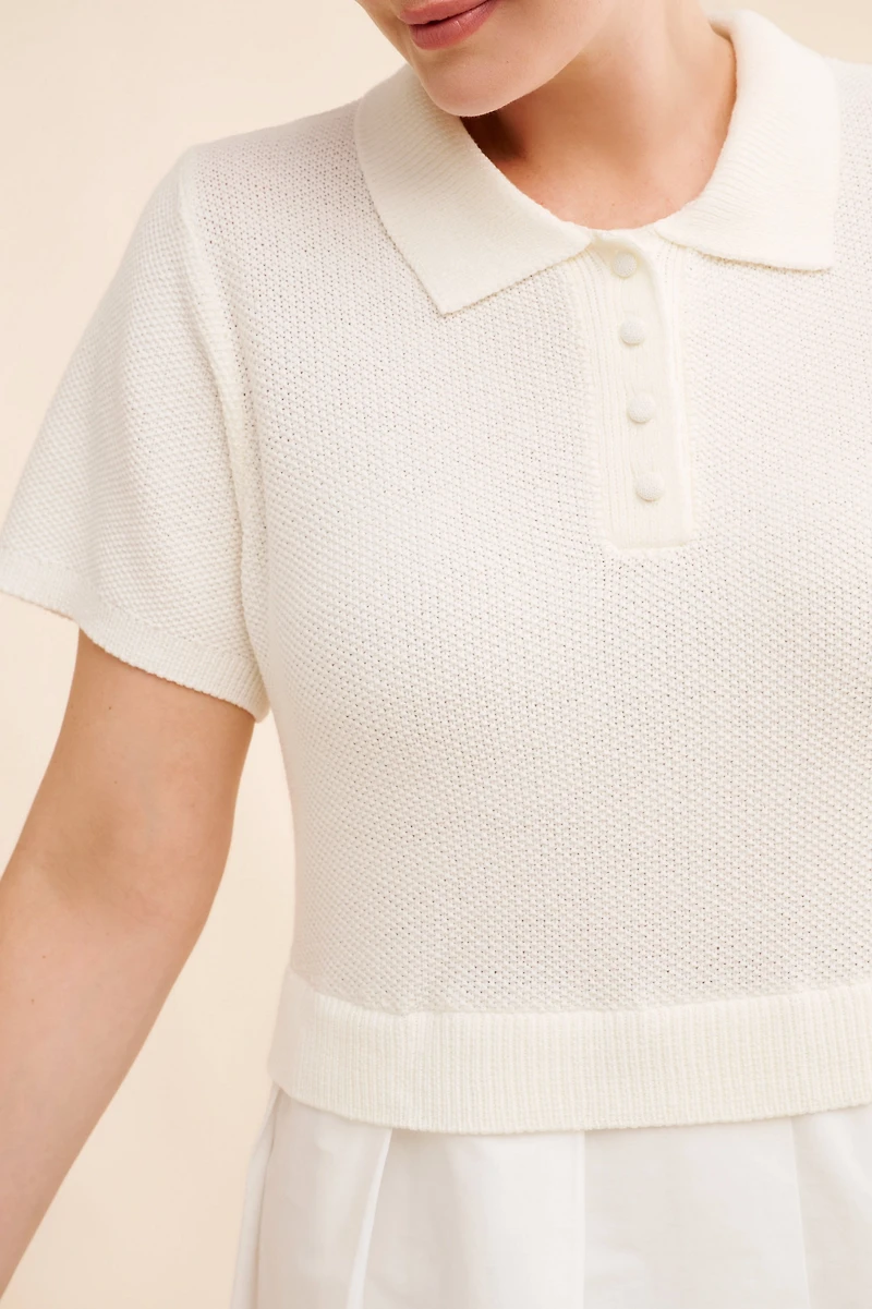 Flat White Twofer Tennis Dress